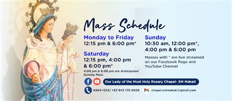 sm makati mass schedule 2024|MASS .